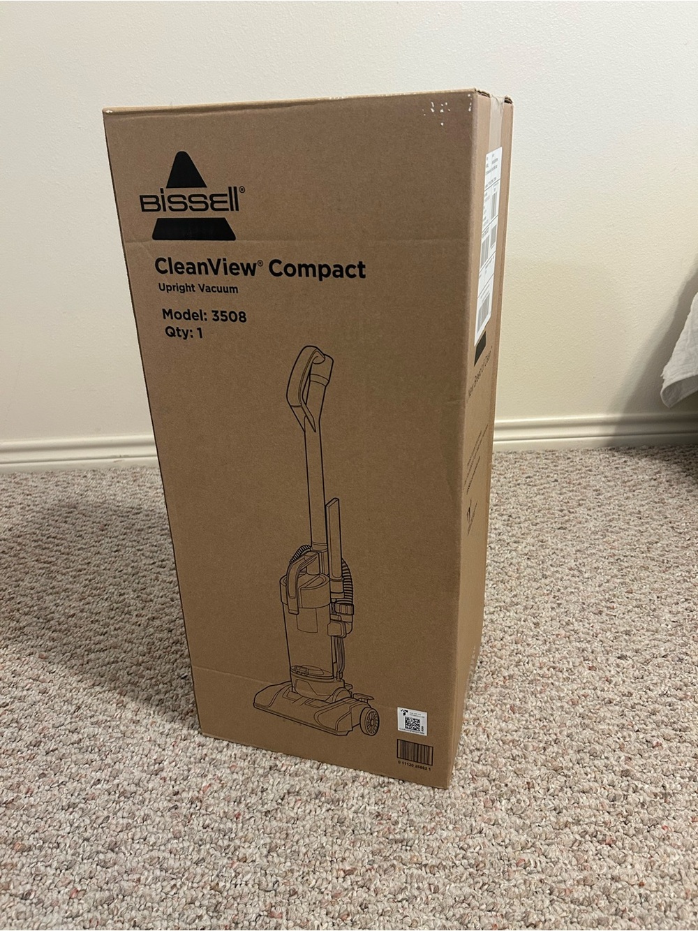 Bissell CleanView Compact Upright Vacuum in Brown Box